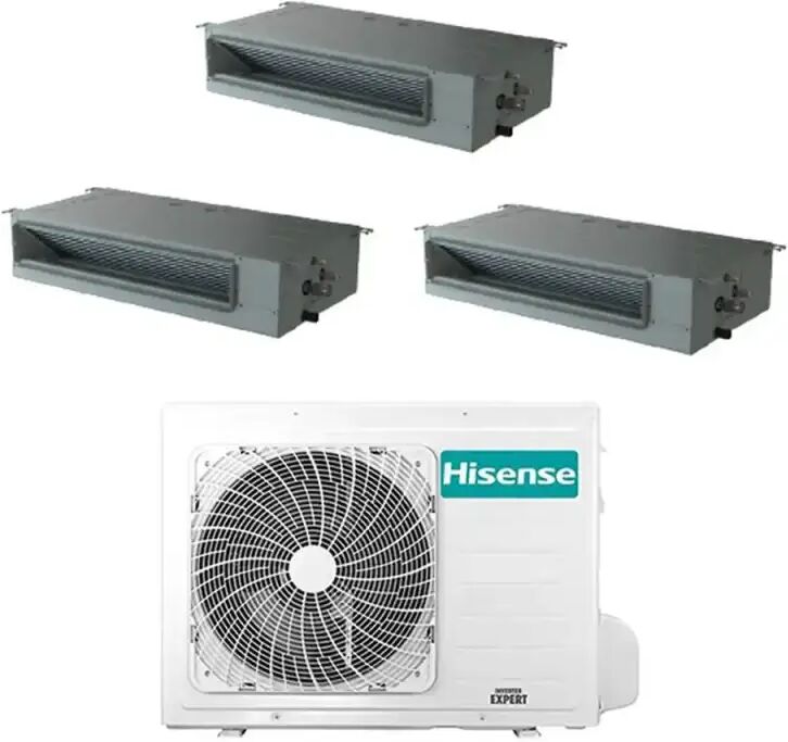 Hisense Climatizzatore Canalizzato Con Inverter Trial Split 9000+9000+18000 Btu A++ 4amw81u4rjc In R32