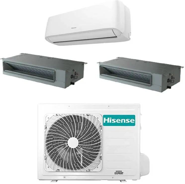 Hisense Climatizzatore Hi Comfort Canalizzato Con Inverter Trial Split 9000+9000+12000 Btu A++ 3amw62u4rjc In R32