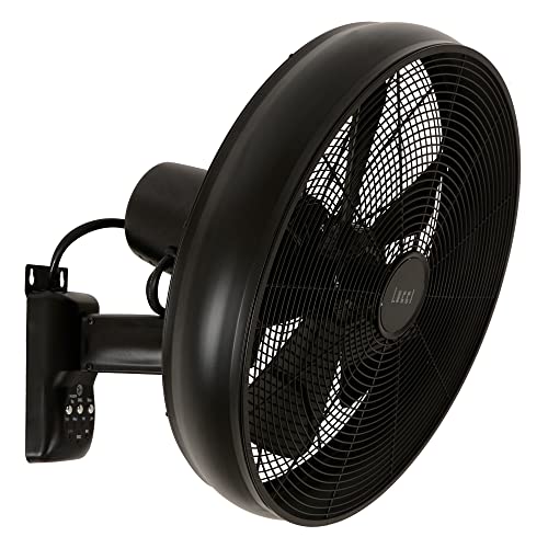 LUCCI AIR Breeze wandventilator met afstandsbediening, staal, zwart