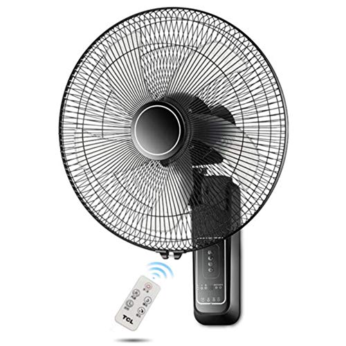 DLAZUM Wandgemonteerde ventilator/koeling Stille muurventilator, 3 snelheden, 60 W vermogen, voor thuiskantoor, zwart (afstandsbediening 18 inch) (afstandsbediening 18 inch)