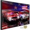 Papermoon Infraroodverwarming Amerikaanse auto’s, vlag zeer aangename stralingswarmte multicolor 120 cm x 60 cm x 3 cm