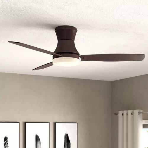 Brayden Studio 132cm 3-Blade Ceiling Fan with Remote Brayden Studio Colour: Brown  - Size: 31cm H X 7cm W X 11cm D