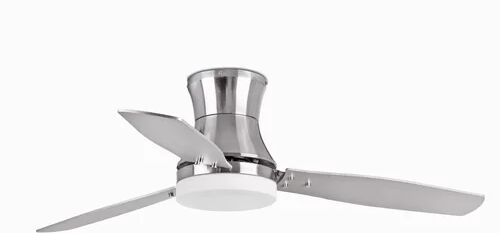 Brayden Studio 132cm 3-Blade Ceiling Fan with Remote Brayden Studio Colour: Nickel Matt  - Size: H75 x L180 x W90cm