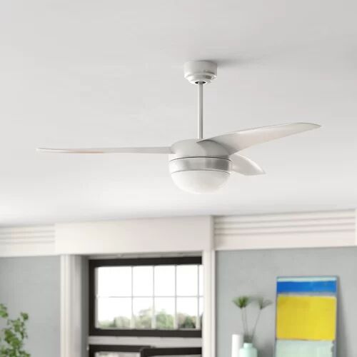 Brayden Studio 105cm Easy 3-Blade Ceiling Fan with Remote Brayden Studio Finish: Grey  - Size: 100 cm H  x  200 cm W