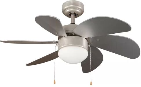 CristalRecord 84cm Tabit 6 Blade Ceiling Fan CristalRecord Finish: Silver/Grey  - Size: 99cm H X 110cm W X 61cm D