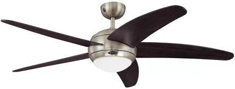 Latitude Run 132cm Trinity 5 Blade Ceiling Fan with Remote Latitude Run Finish: Dark brown/Silver  - Size: 40.6 cm H x 30.5 cm W