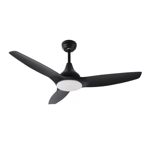 Corrigan Studio 122cm Darlene 3 Blade LED Ceiling Fan with Remote Corrigan Studio Finish: Black 6cm H X 28cm W X 28cm D