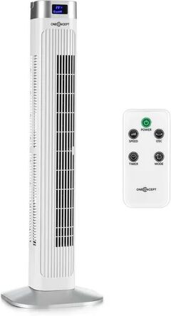 oneConcept Hightower OneConcept 95cm Oscillating Tower Fan oneConcept Colour: White  - Size: