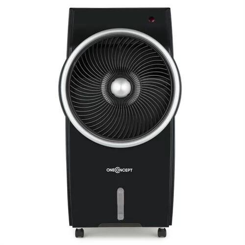 OneConcept Kingcool BTU Portable Air Cooler with Remote oneConcept Finish: Black/Silver  - Size: 83cm H X 152cm W X 82cm D