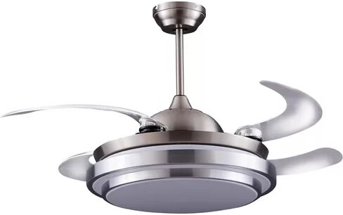 Ebern Designs 112cm Mitton 4 Blade LED Ceiling Fan with Remote Ebern Designs  - Size: 91cm H X 85cm W X 38cm D