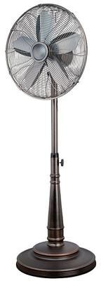 Optimus 16 Inch Retro Oscillating Stand Fan with Oil Rubbed Bronze Finish, Beige Over