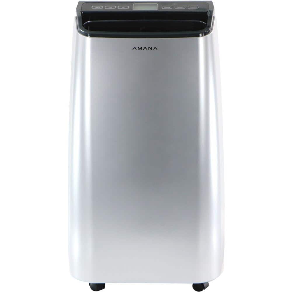 Amana 7,500 BTU Portable Air Conditioner Cools 500 Sq. Ft. with LCD Display, Auto-Restart and Wheels in White