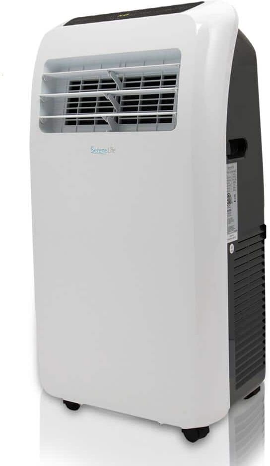 SereneLife 4,000 BTU Portable Air Conditioner Cools 220 Sq. Ft. with Dehumidifier in White