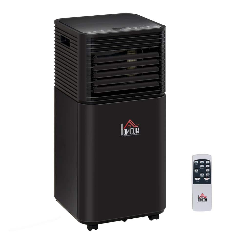 HOMCOM 8,000 BTU Portable Air Conditioner Cools 200 Sq. Ft. with 24 Hour Timer in Black