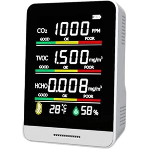 AVANA 5 i 1 luftkvalitetsmonitor CO2-detektor HCHO TVOC kuldioxid