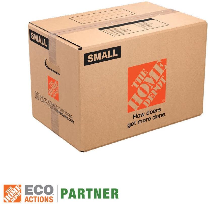 The Home Depot 17 in. L x 11 in. W x 11 in. D Small Moving Box with Handles (20-Pack)