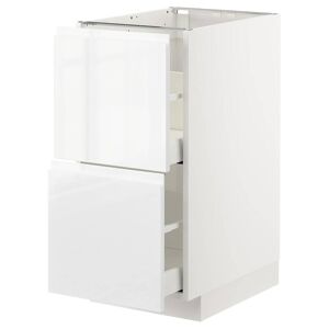 METOD Armario bajo cocina con 3 cajones, blanco, Lerhyttan tinte negro,  40x60 cm - IKEA