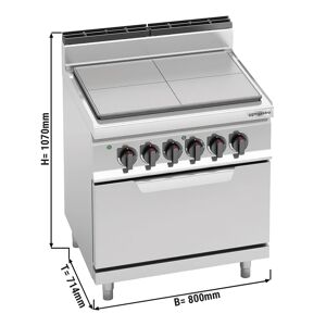 GGM GASTRO - Cuisinière à plaques chauffantes - 9 kW - incl. four électrique statique - 7,5 kW