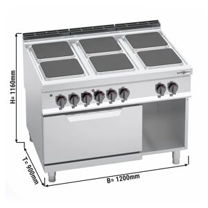 GGM GASTRO - Cuisinière électrique - 21 kW - 6 plaques carrées +Four électrique statique - 7,5 kW