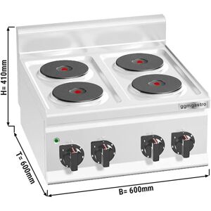 GGM GASTRO - Cuisinière électrique - 8 kW - 4 Plaques Ronde