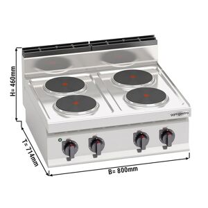 GGM GASTRO - Cuisinière électrique - 10,4 kW - 4 plaques rondes