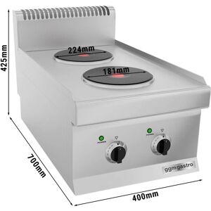 GGM GASTRO - Cuisinière électrique - 4,6 kW - 2 Plaques Rondes