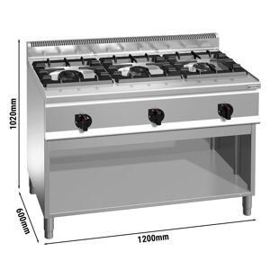 GGM GASTRO - Cuisinière à gaz 3xbrûleurs avec support