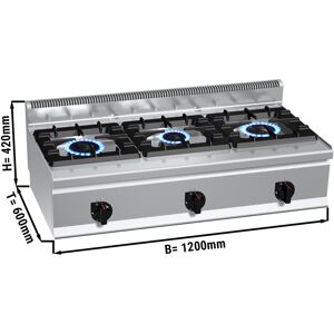 GGM GASTRO - Cuisinière à gaz - 31 kW - 3 brûleurs