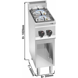 GGM GASTRO - Cuisinière à gaz - 9,5 kW - 2 Brûleurs