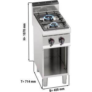 GGM GASTRO - Cuisinière à gaz - 14 kW - 2 brûleurs