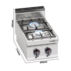 GGM GASTRO - Cuisinière à gaz - 9,5 kW - 2 brûleurs