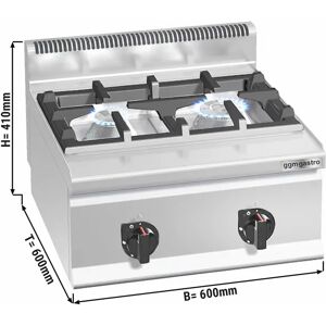 GGM GASTRO - Cuisinière à gaz - 10,5 kW - 2 Brûleurs