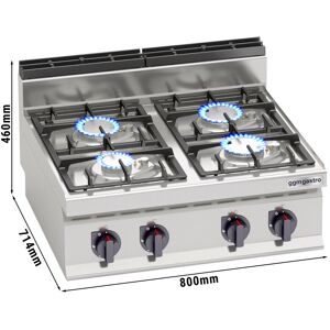 GGM GASTRO - Cuisinière à gaz - 21,5 kW - 4 brûleurs