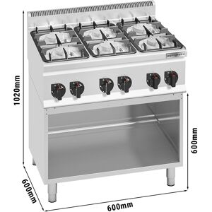 GGM GASTRO - Cuisinière à gaz - 28,5 kW - 6 brûleurs - support inclus