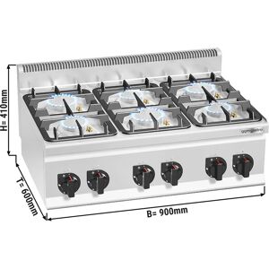 GGM GASTRO - Cuisinière à gaz - 28,5 kW - 6 Brûleurs