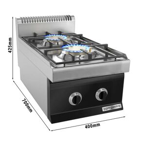 GGM GASTRO - Cuisinière à gaz - 10 kW - 2 brûleurs