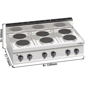 GGM Gastro - Cuisiniere electrique - 15,6 kW - 6 plaques rondes Argent