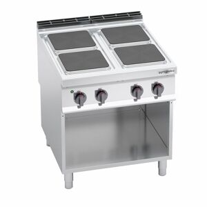 GGM Gastro - Cuisiniere electrique - 14 kW - 4 plaques carrees Argent