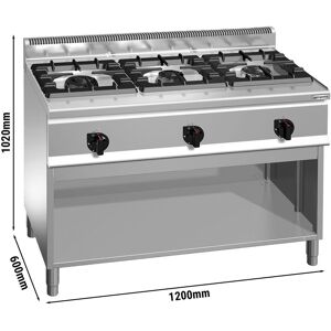 GGM Gastro - Cuisiniere a gaz 3xbruleurs avec support