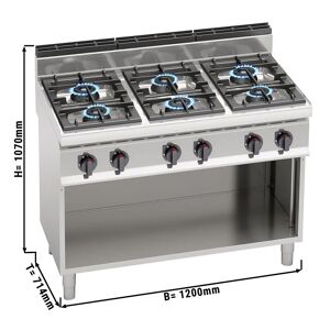 GGM Gastro - Cuisiniere a gaz - 42 kW - 6 bruleurs Argent