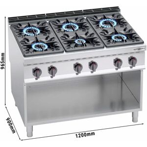 GGM Gastro - Cuisiniere a gaz - 53,5 kW - 6 Bruleurs Argent