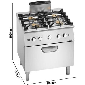 GGM Gastro - Cuisiniere a gaz - 31,8 kW - 4 bruleurs- incl. four a gaz - 7,8 kW