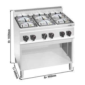 GGM Gastro - Cuisiniere a gaz - 28,5 kW - 6 Bruleurs Argent