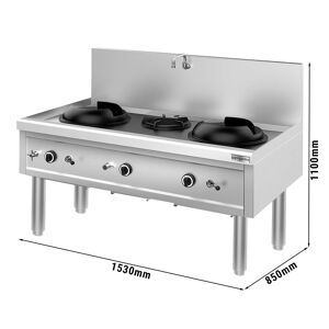 GGM Gastro - Cuisiniere wok a gaz - 64 kW - 2+1 zones de cuisson