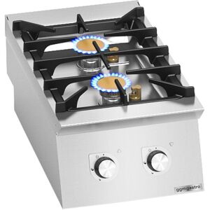 GGM Gastro - Cuisiniere a gaz - 12 kW - 2 bruleurs Argent