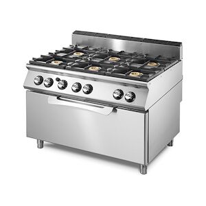 Virtus group Cuisinière gaz sur four gaz statique maxi, 6 brûleurs Virtus VS70120CFGG