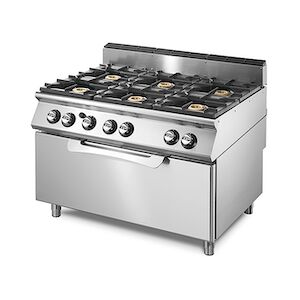 Virtus group Cuisinière gaz sur four gaz statique maxi, 6 brûleurs Virtus VS90120CFGG