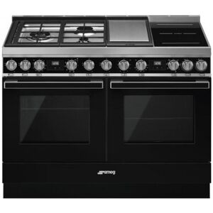 SMEG Piano de cuisson mixte SMEG CPF120IGMPBL Portofino 120 cm Noir