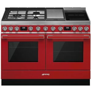 SMEG Piano de cuisson mixte SMEG CPF120IGMPR Portofino 120 cm Rouge