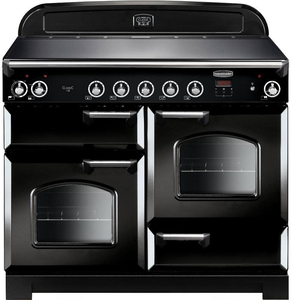 Rangemaster CLA110EIBL/C Classic Electric Induction 110cm Range Cooker Black Chrome